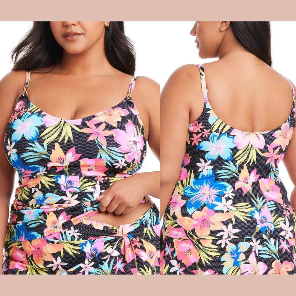 NWT‎ $99 Bleu Rod Beattie [ Plus 20W ] Sweet Escape Scoop Neck Tankini Top 7149